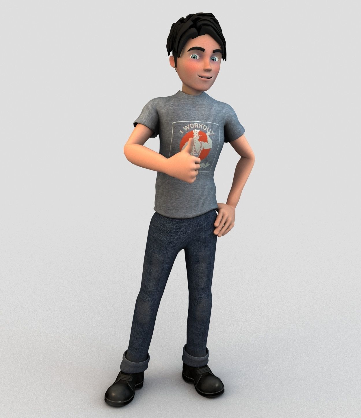 Rigged Cartoon Man 3D model_1