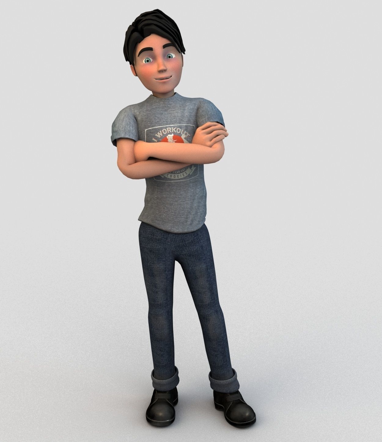 Rigged Cartoon Man 3D model_2