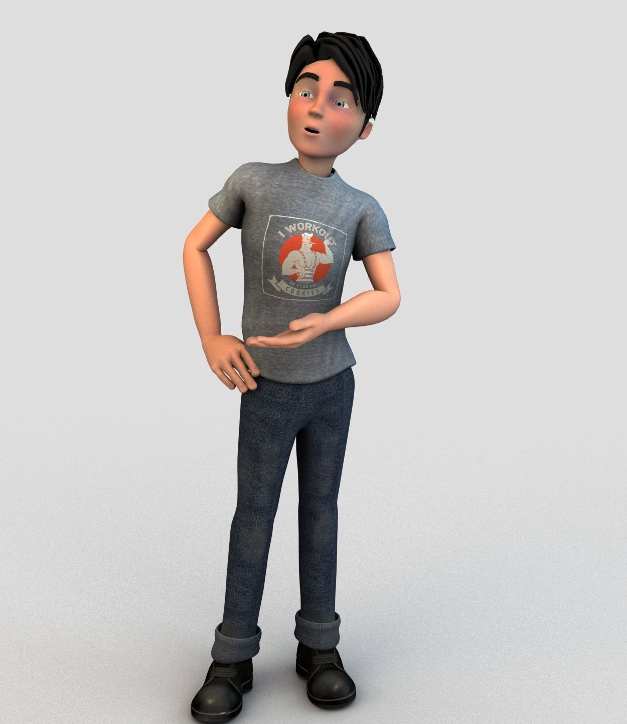 Rigged Cartoon Man 3D model_3