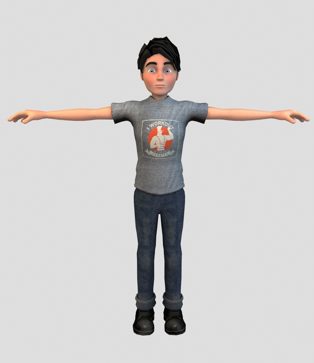 Rigged Cartoon Man 3D model_4