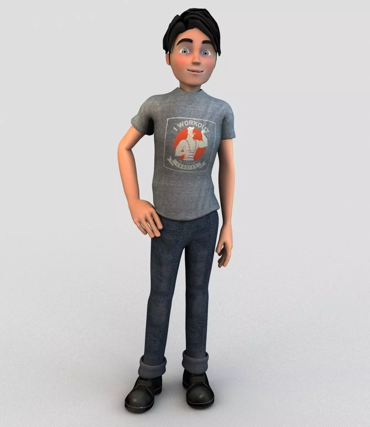 Rigged Cartoon Man 3D model_0