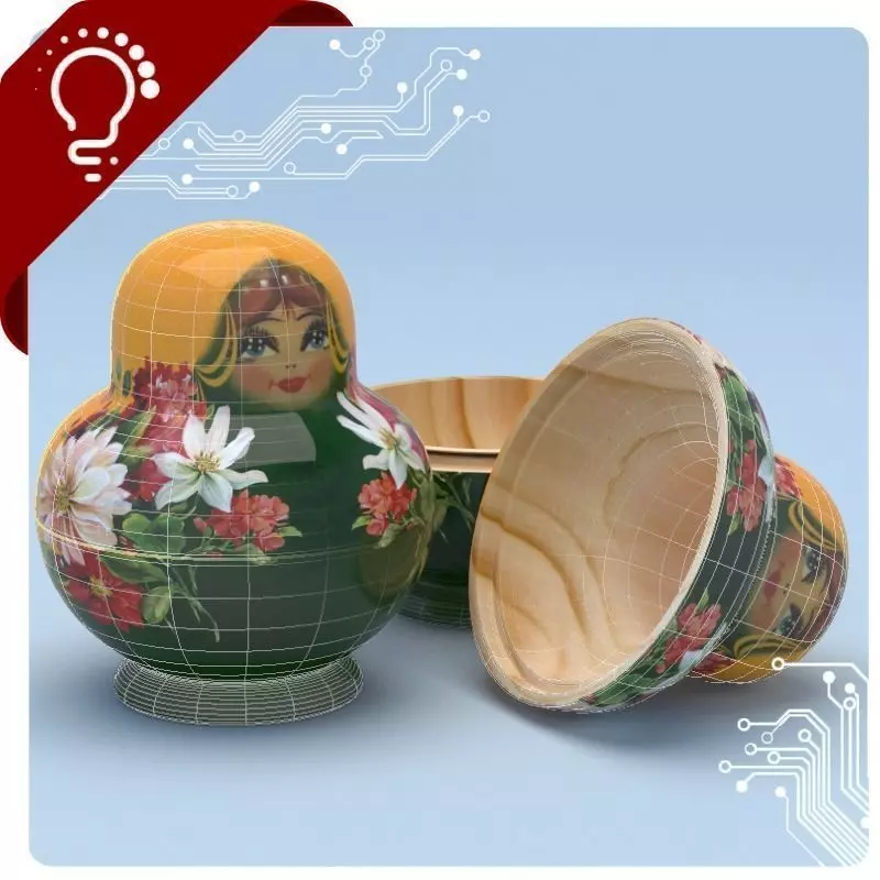 Matrioska russian matryoshka doll Low-poly 3D model