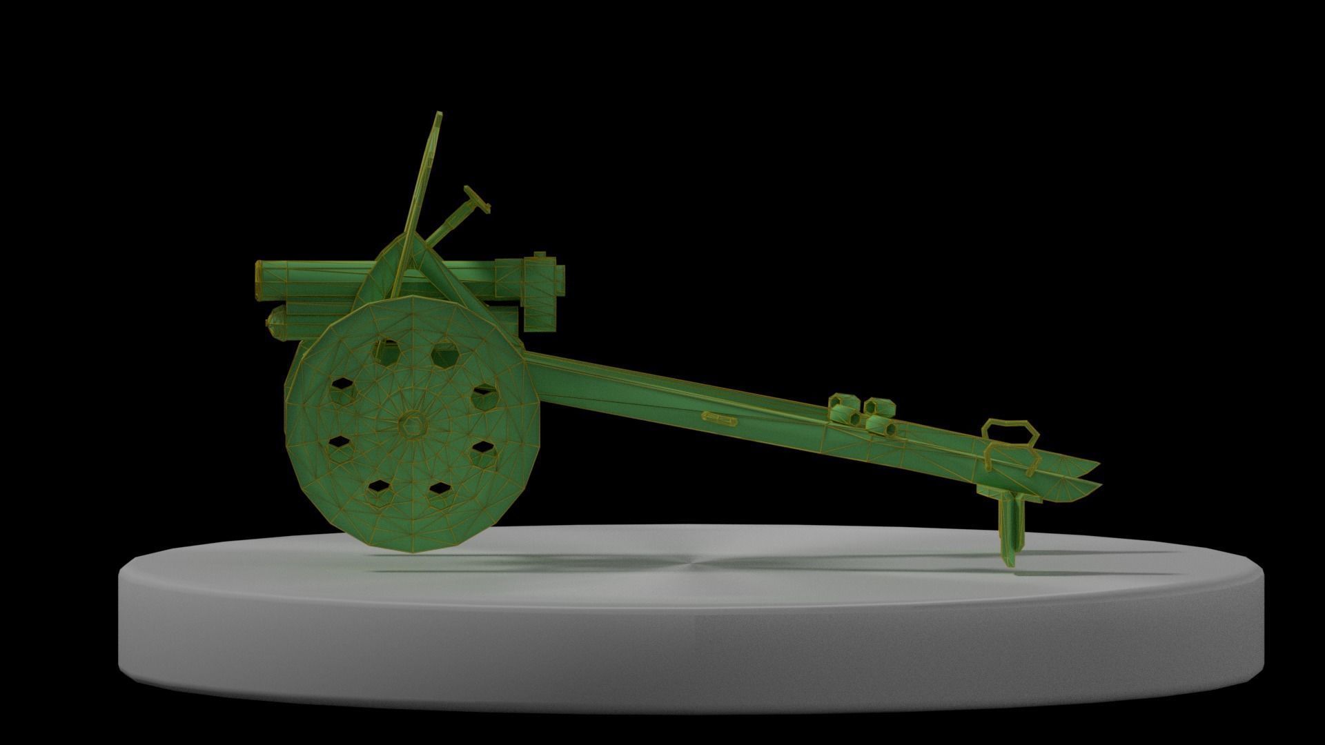 Howitzer cannon Low-poly 3D model_3