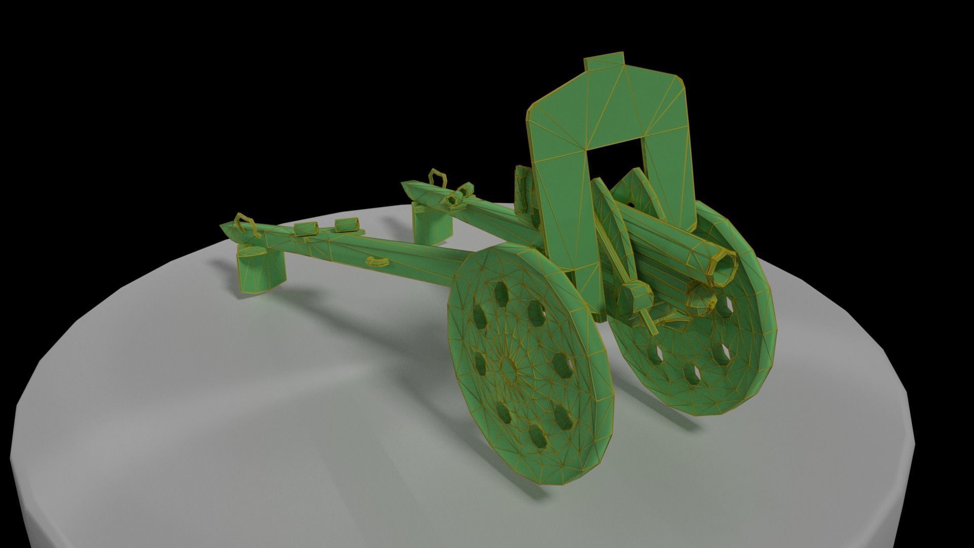 Howitzer cannon Low-poly 3D model_2