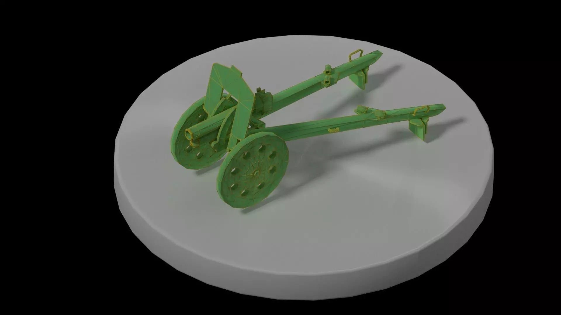 Howitzer cannon Low-poly 3D model_0