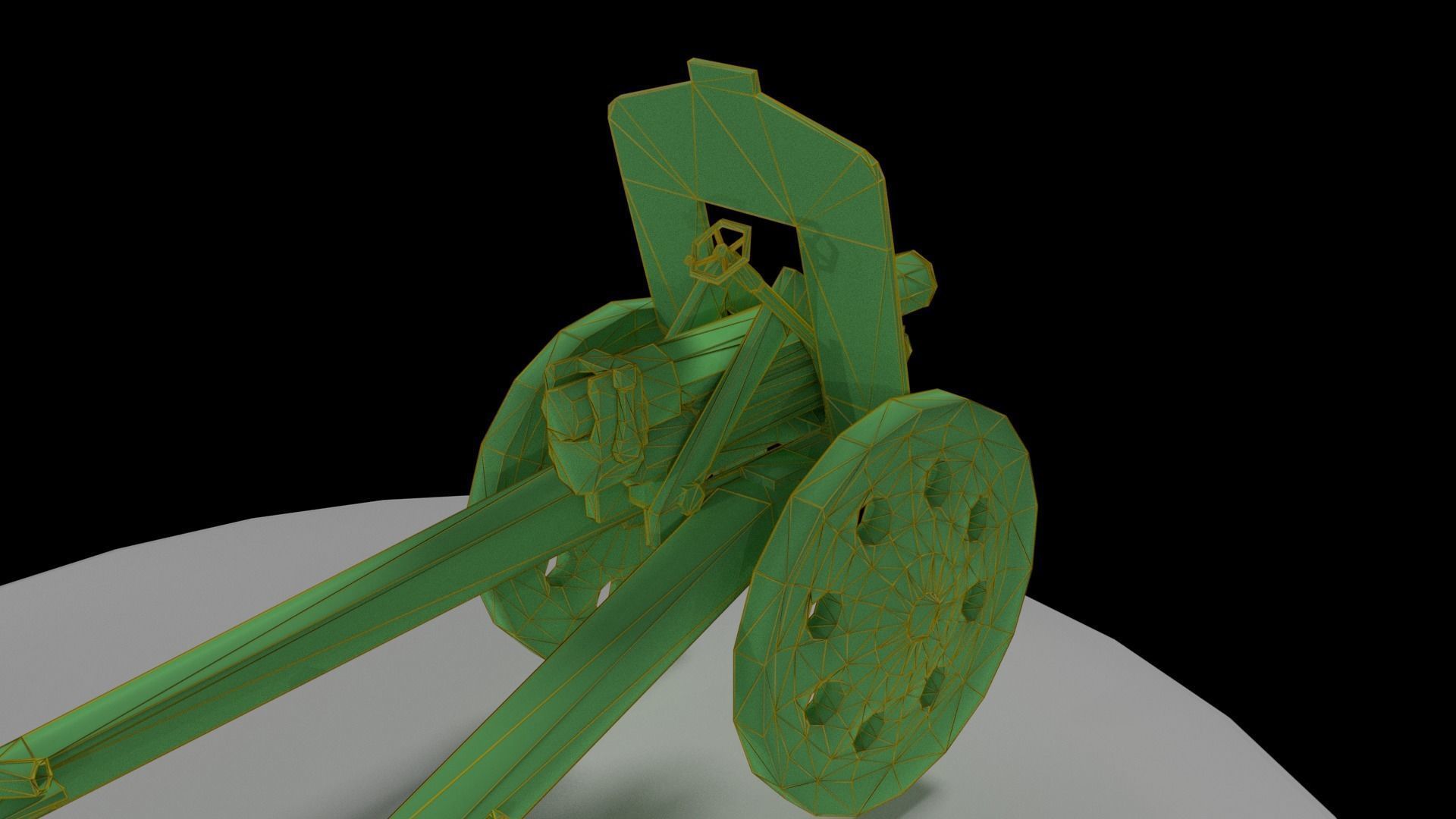 Howitzer cannon Low-poly 3D model_1