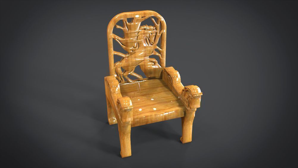 Unique Chair with a Horse Ornament 3D print model_21