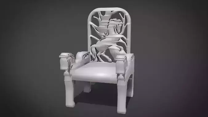 Unique Chair with a Horse Ornament 3D print model