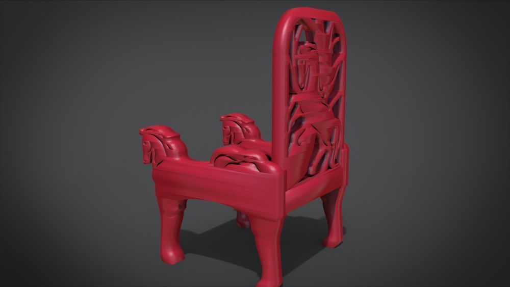 Unique Chair with a Horse Ornament 3D print model_26