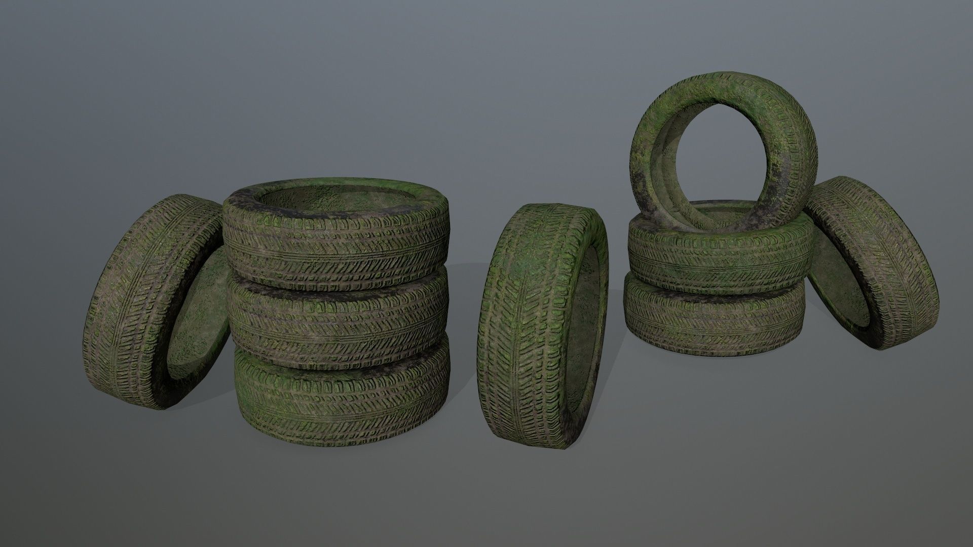 Tire 2 tyres pack Low-poly 3D model_6