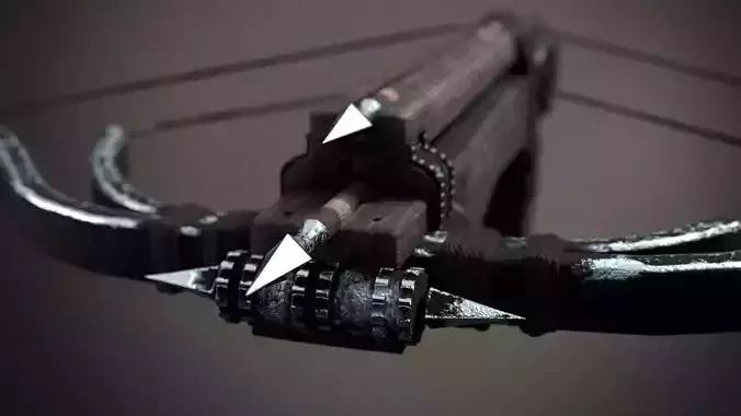 Double Crossbow Low-poly 3D model