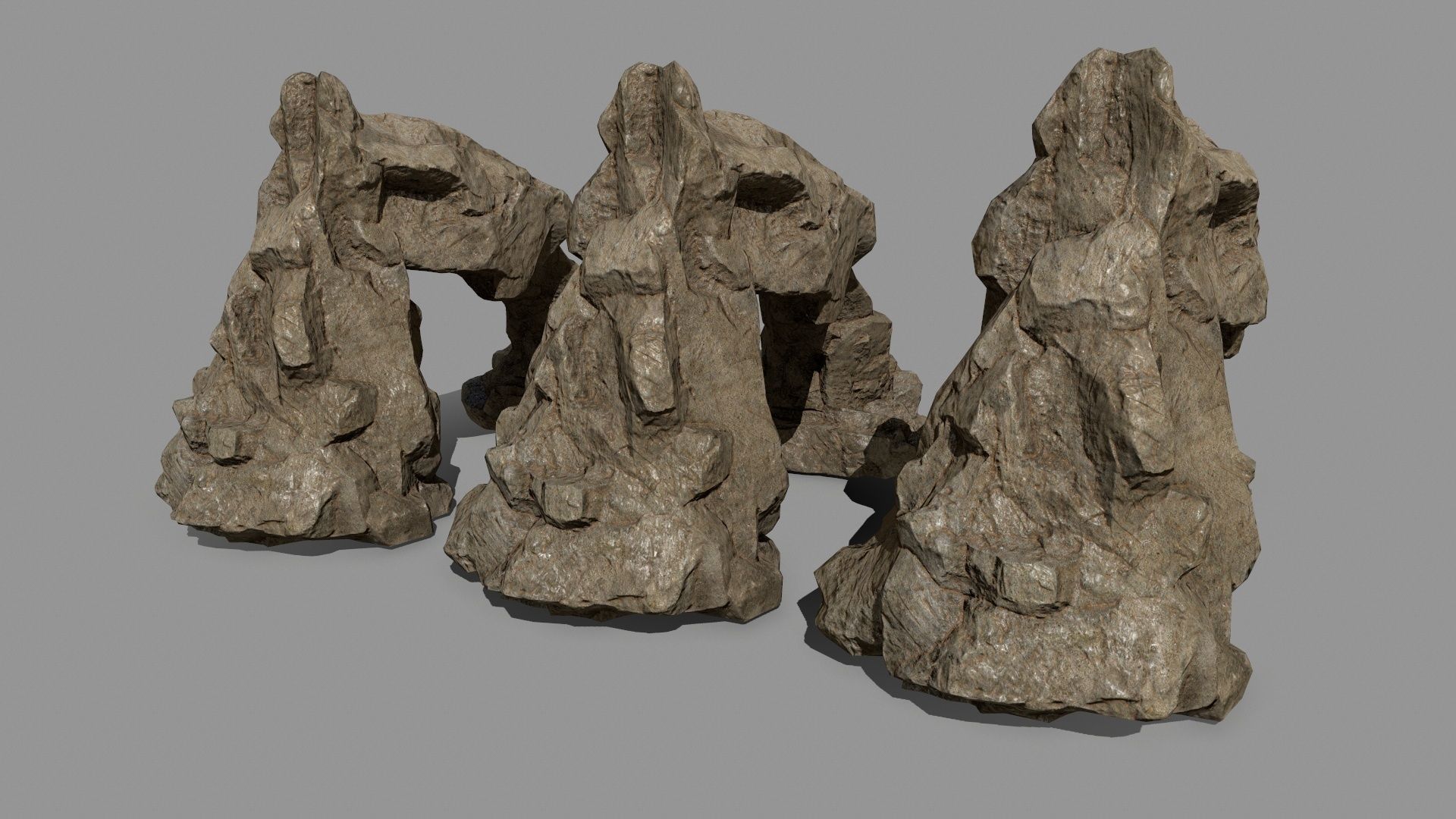 rocks set of Low-poly 3D model_5