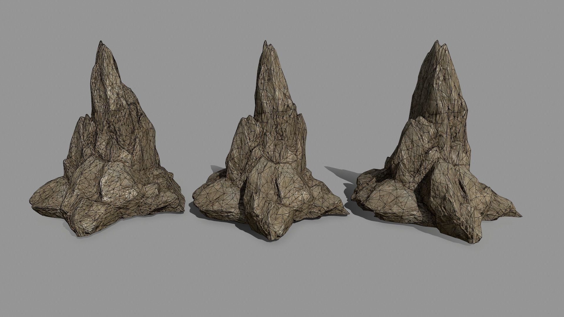 rocks set of Low-poly 3D model_11