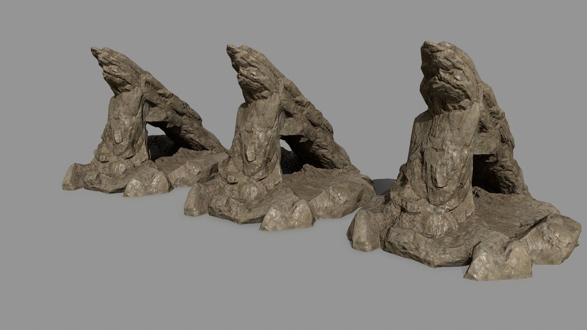 rocks set of Low-poly 3D model_7