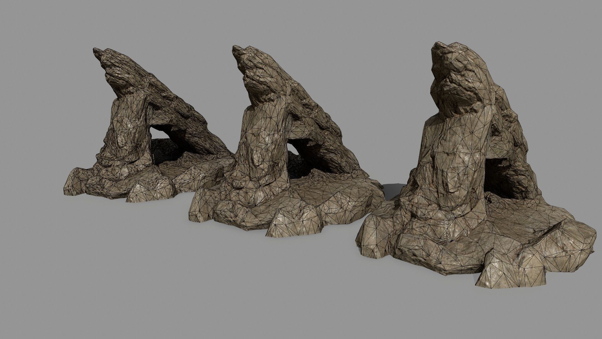rocks set of Low-poly 3D model_8