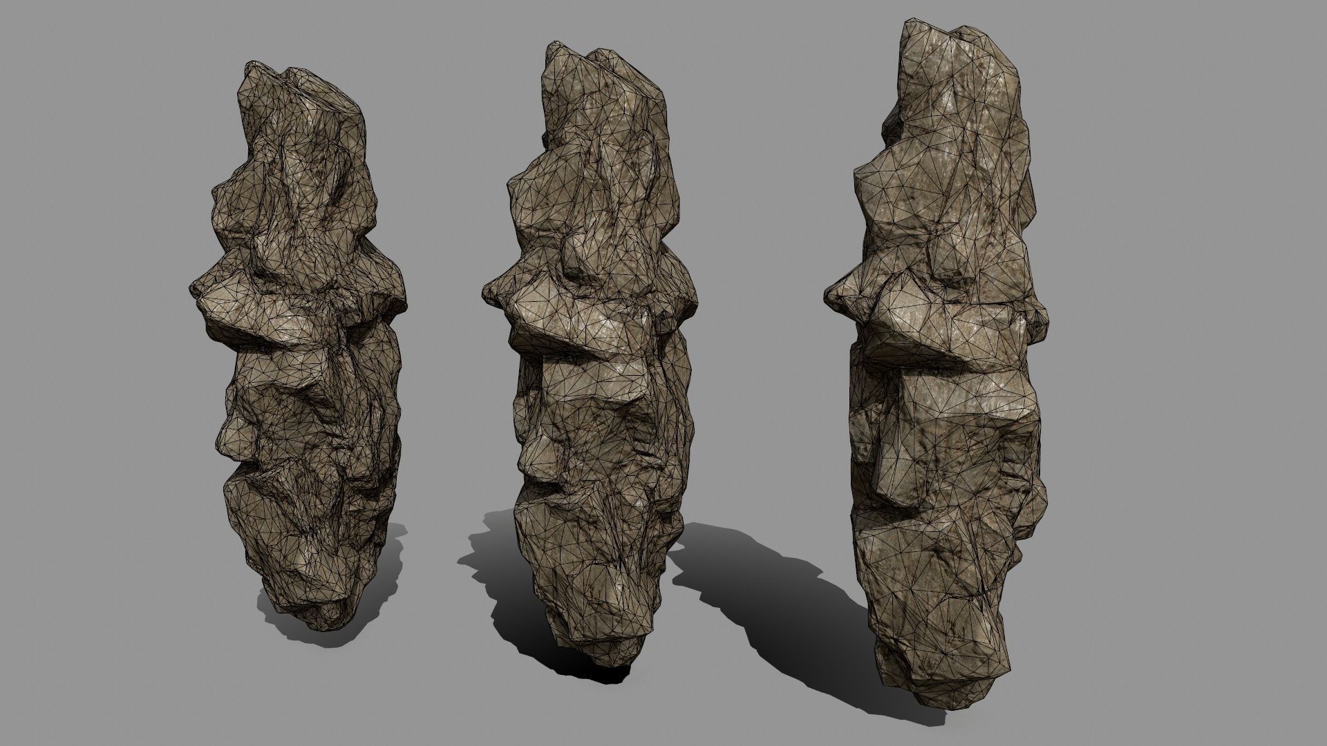 rocks set of Low-poly 3D model_10