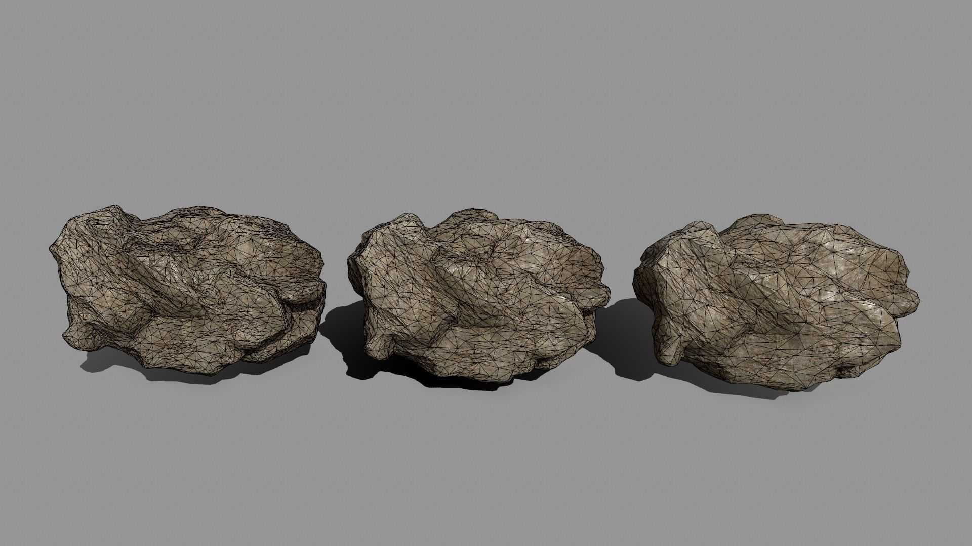 rocks set of Low-poly 3D model_16
