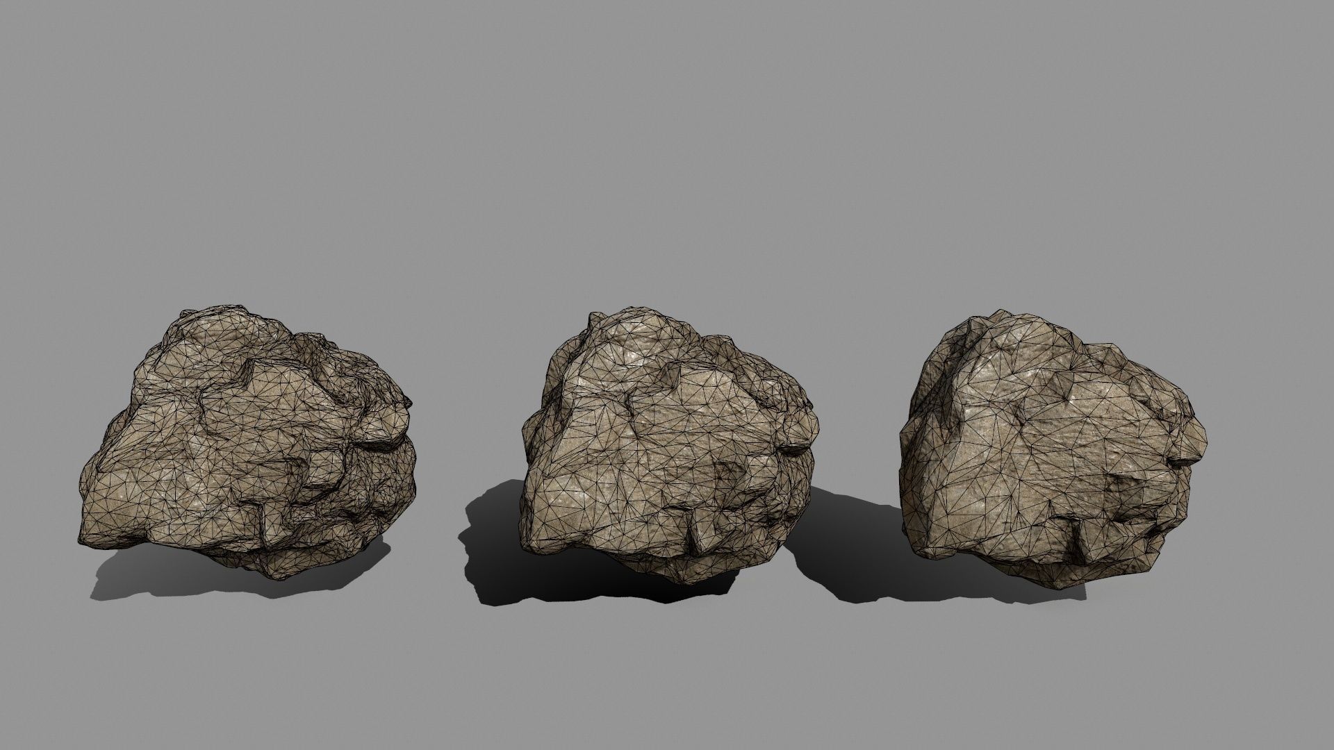 rocks set of Low-poly 3D model_18