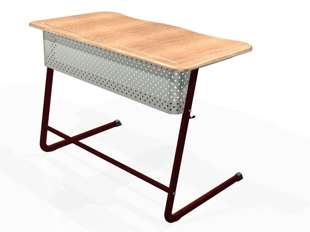 School Desk free 3D Model