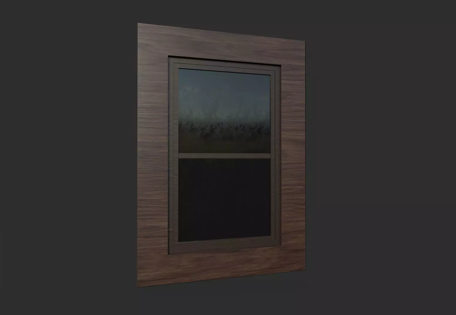 wooden window 3D model_0