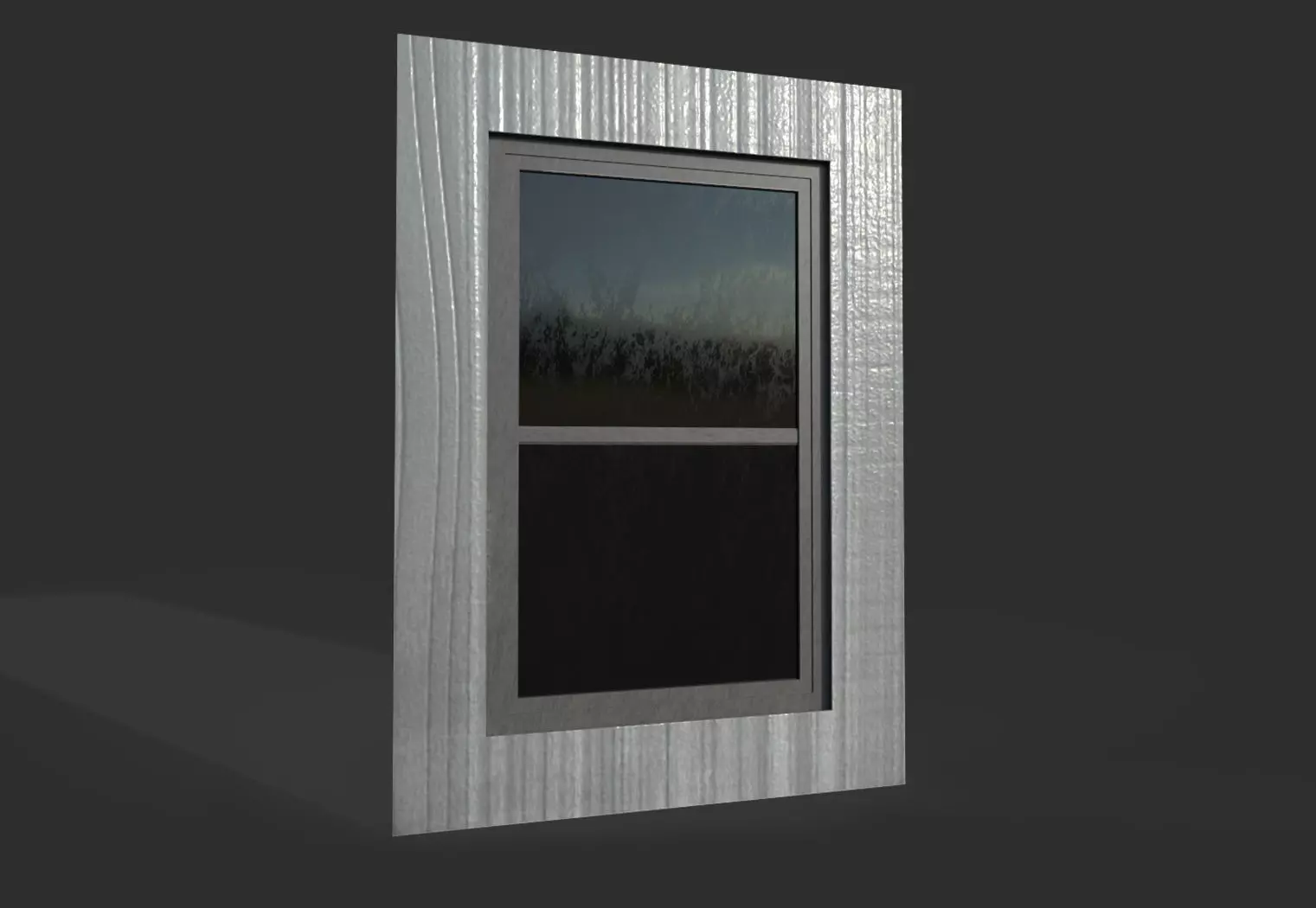 white wooden window 3D model_0