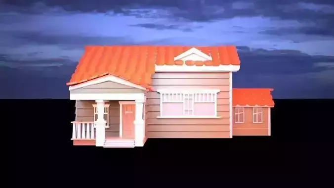 Cartoon House model1  Low-poly 3D model