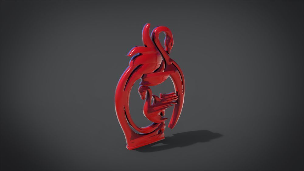 Swan Frame Ornament Furniture 3D print model_17