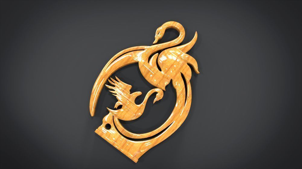 Swan Frame Ornament Furniture 3D print model_3