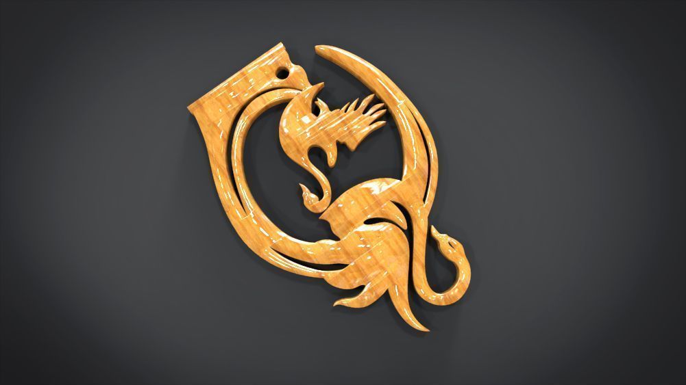 Swan Frame Ornament Furniture 3D print model_6