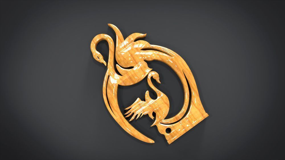 Swan Frame Ornament Furniture 3D print model_10
