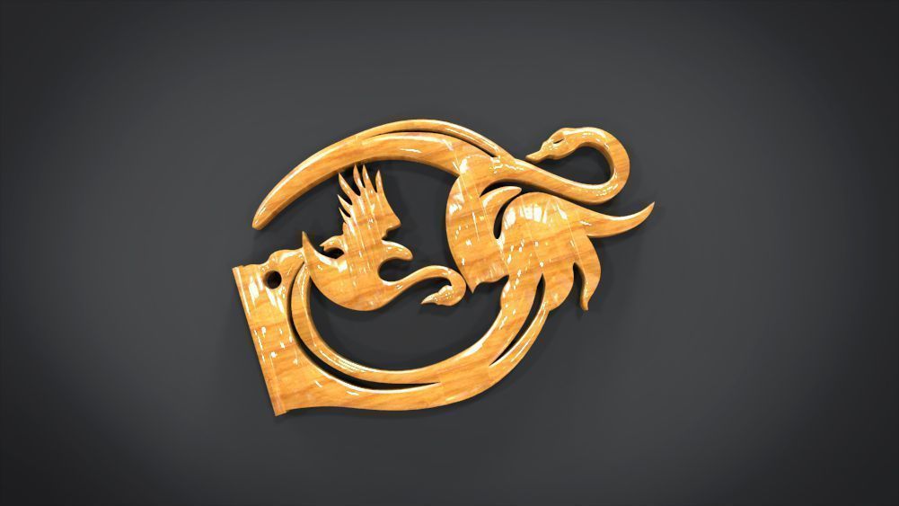 Swan Frame Ornament Furniture 3D print model_5