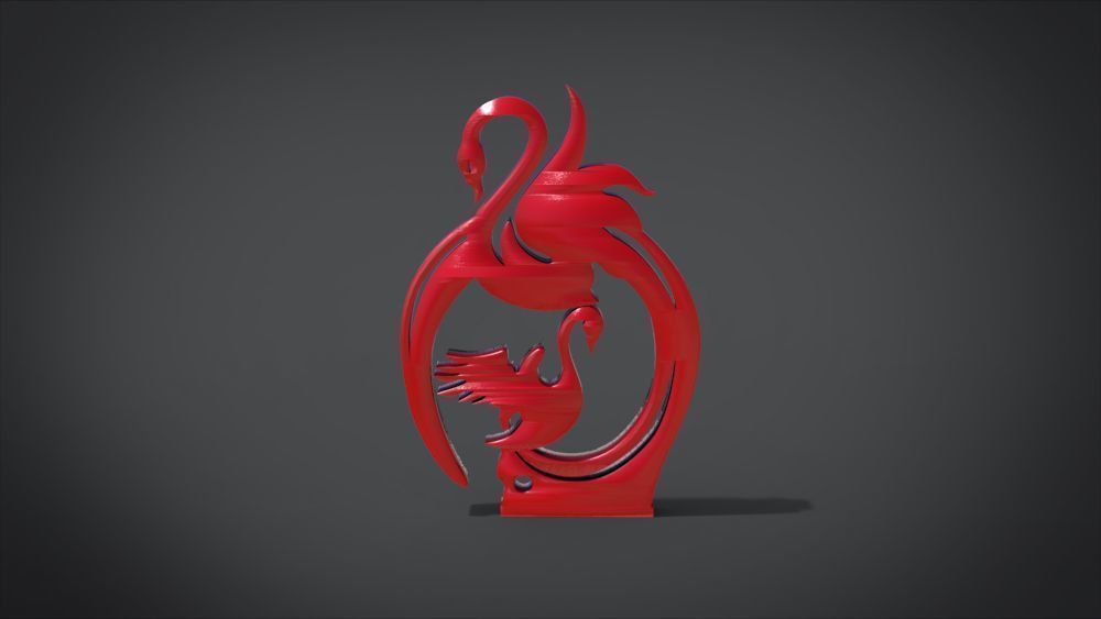 Swan Frame Ornament Furniture 3D print model_13