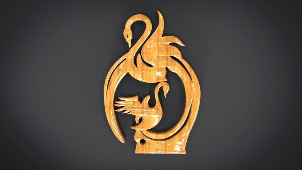 Swan Frame Ornament Furniture 3D print model_1