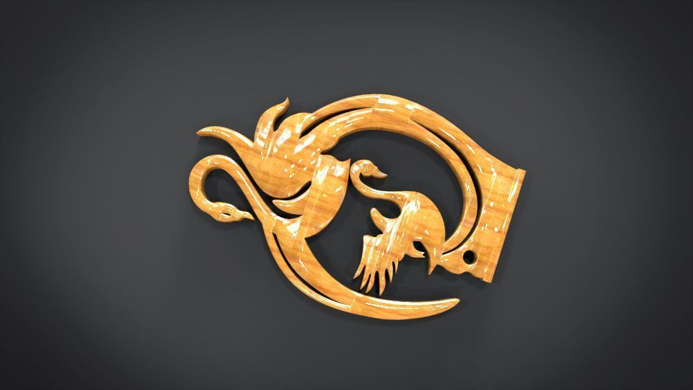 Swan Frame Ornament Furniture 3D print model_11