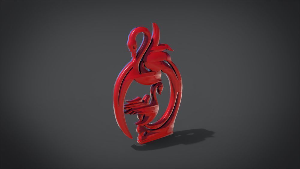 Swan Frame Ornament Furniture 3D print model_12