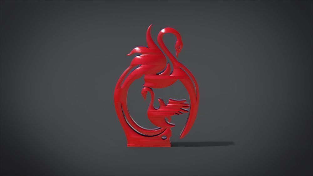 Swan Frame Ornament Furniture 3D print model_19