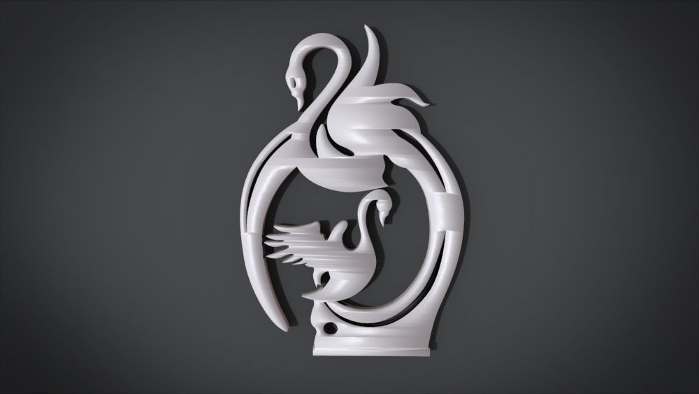 Swan Frame Ornament Furniture 3D print model_22