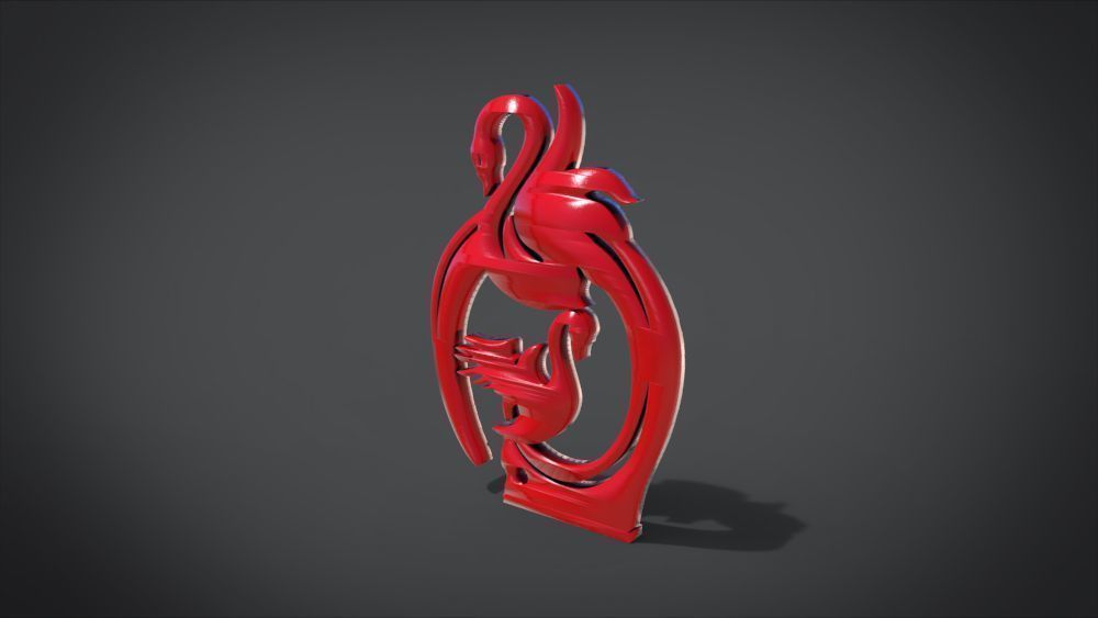 Swan Frame Ornament Furniture 3D print model_14