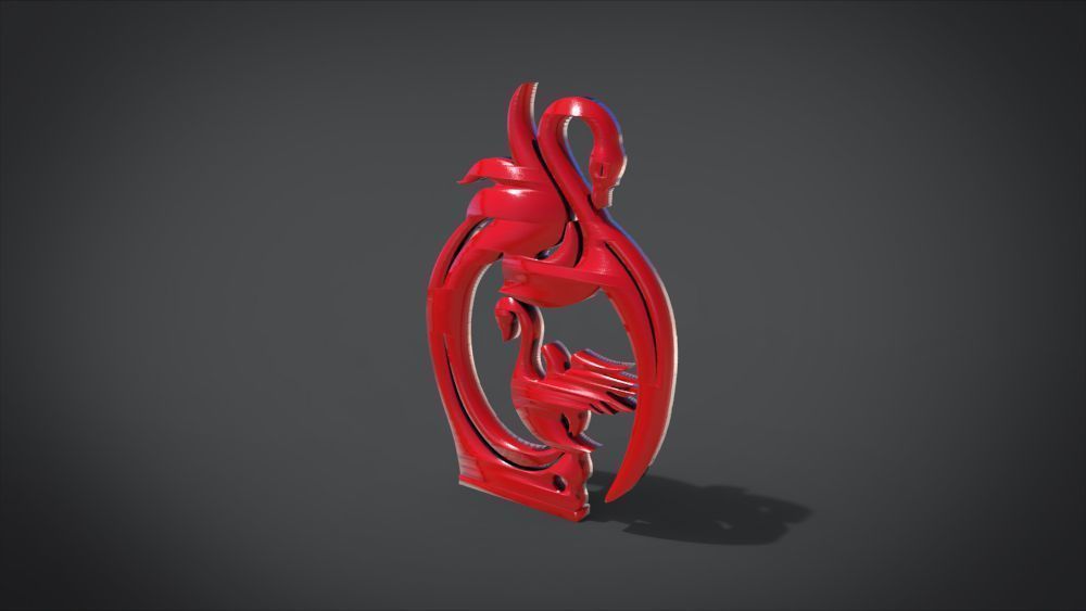 Swan Frame Ornament Furniture 3D print model_18