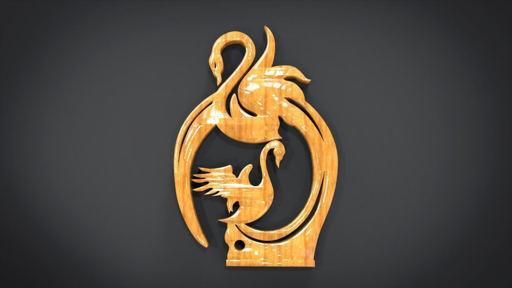 Swan Frame Ornament Furniture 3D print model_4