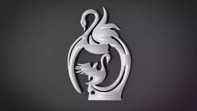 Swan Frame Ornament Furniture 3D print model