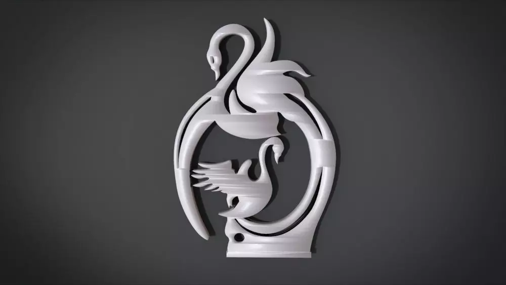 Swan Frame Ornament Furniture 3D print model_0