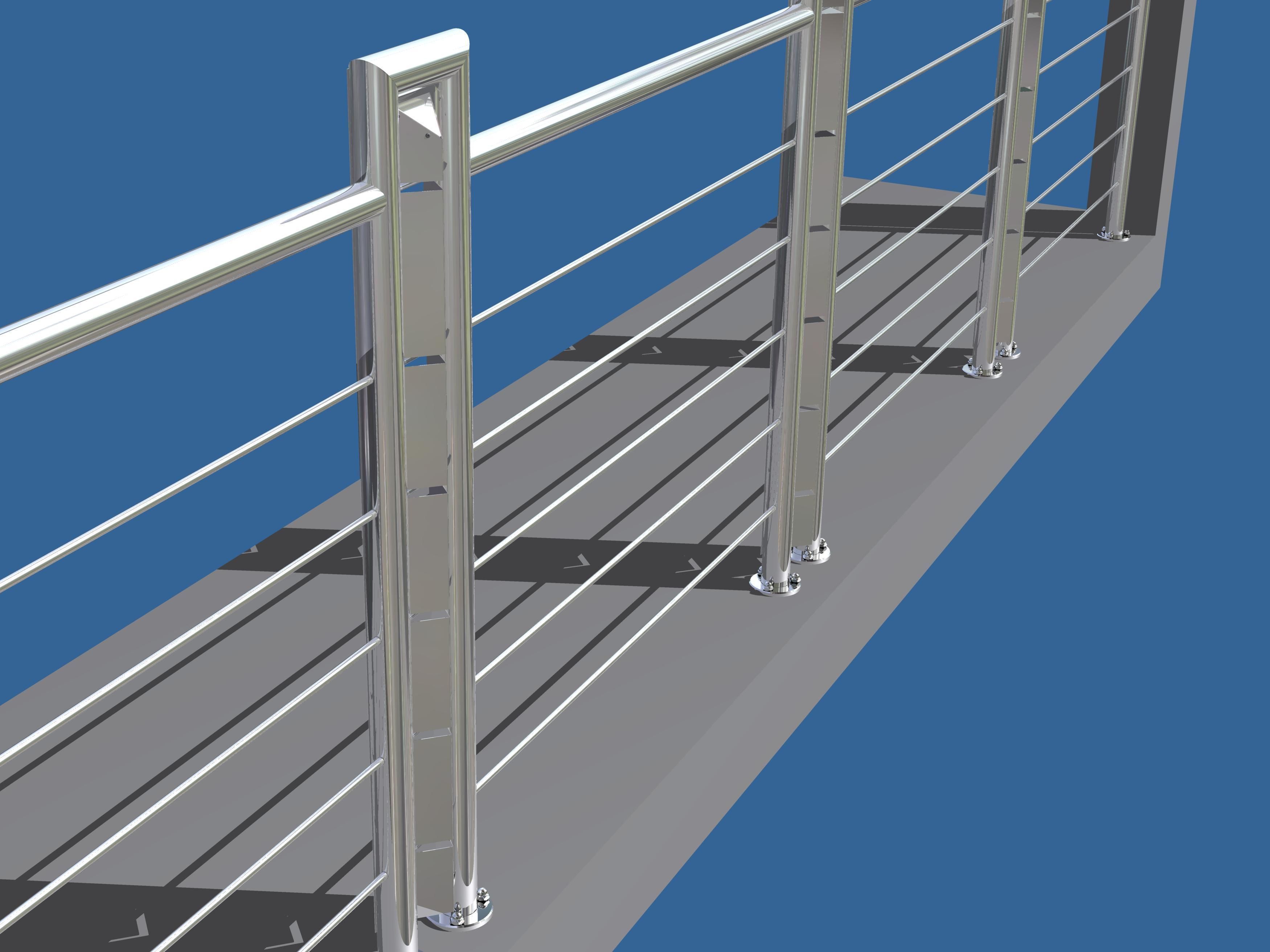 Balcony railing 1 free 3D Model