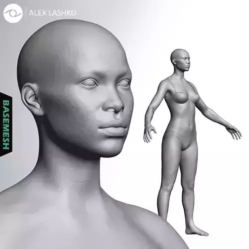 Average Black Female Body Basemesh