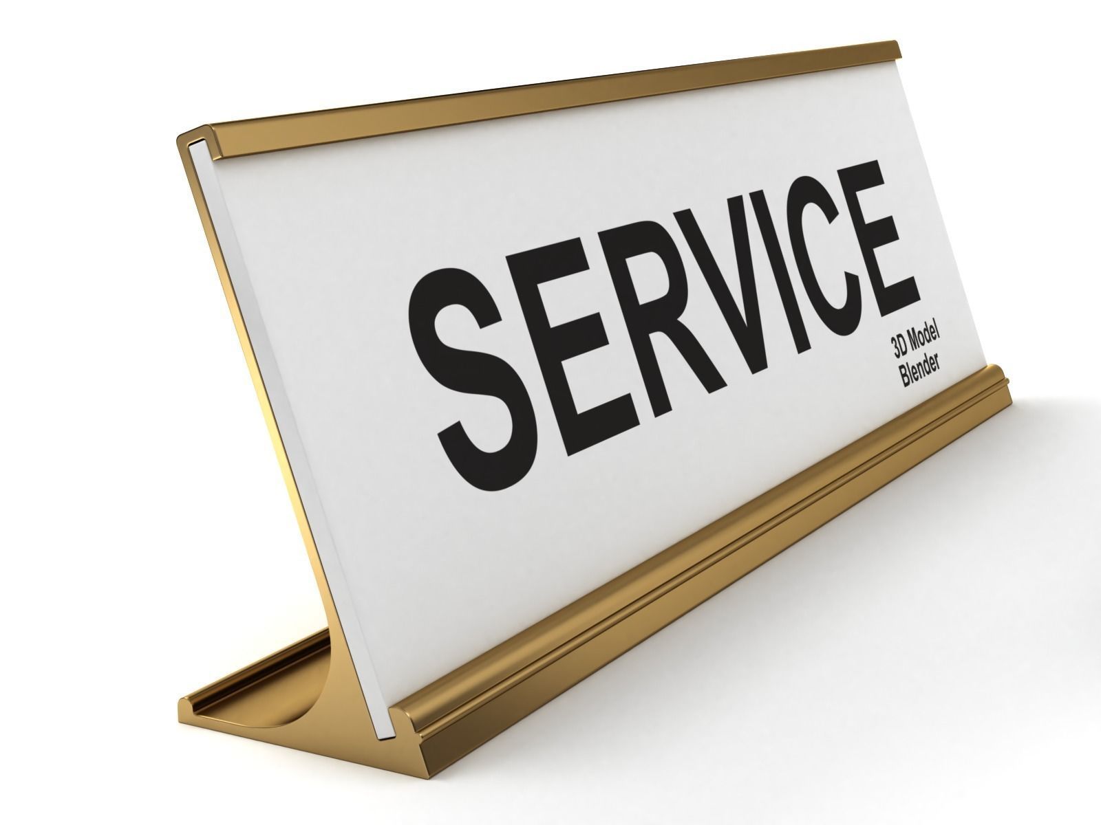 Reception  Bell with Sign 3D model_1