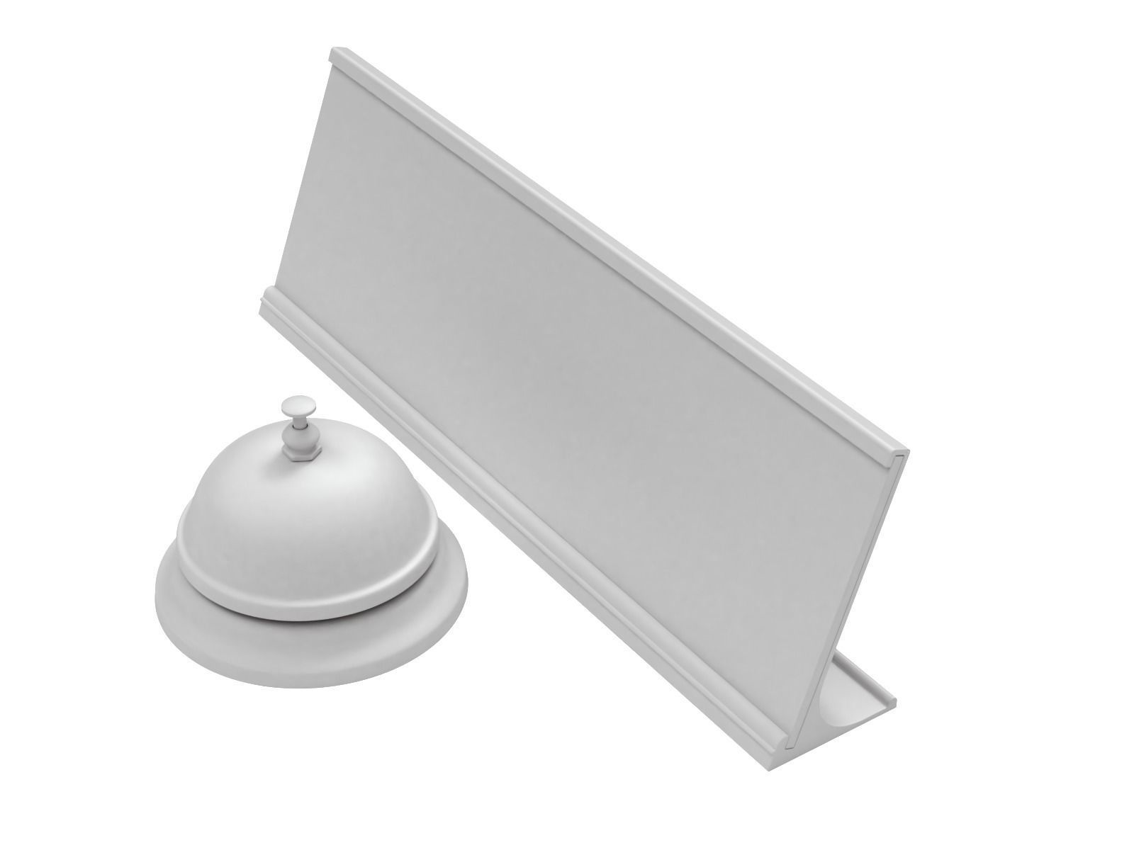 Reception  Bell with Sign 3D model_12