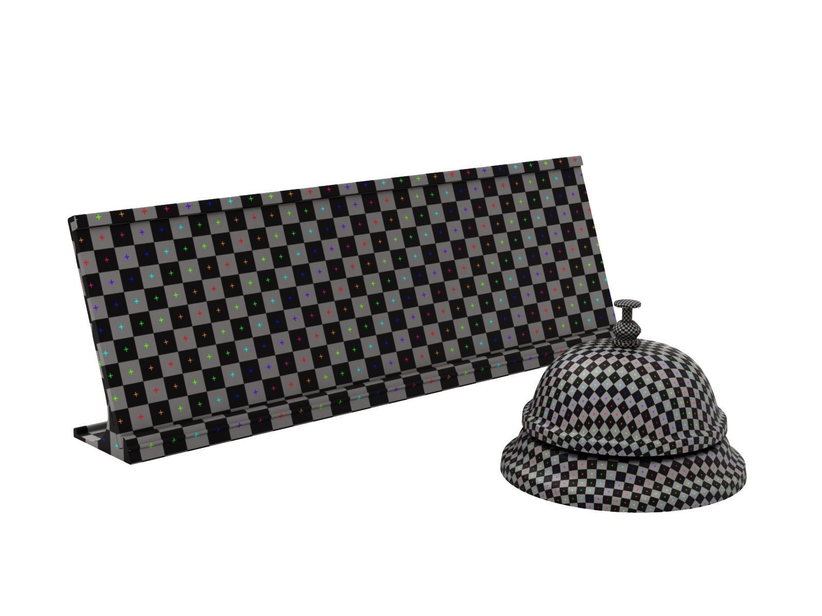 Reception  Bell with Sign 3D model_7