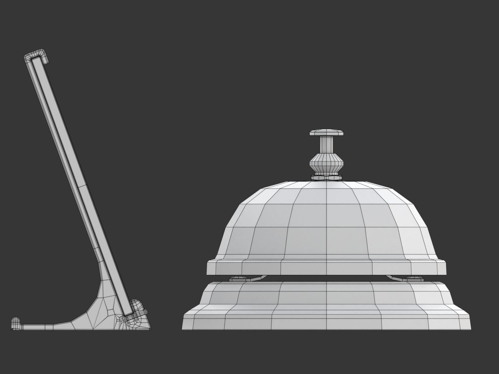 Reception  Bell with Sign 3D model_14