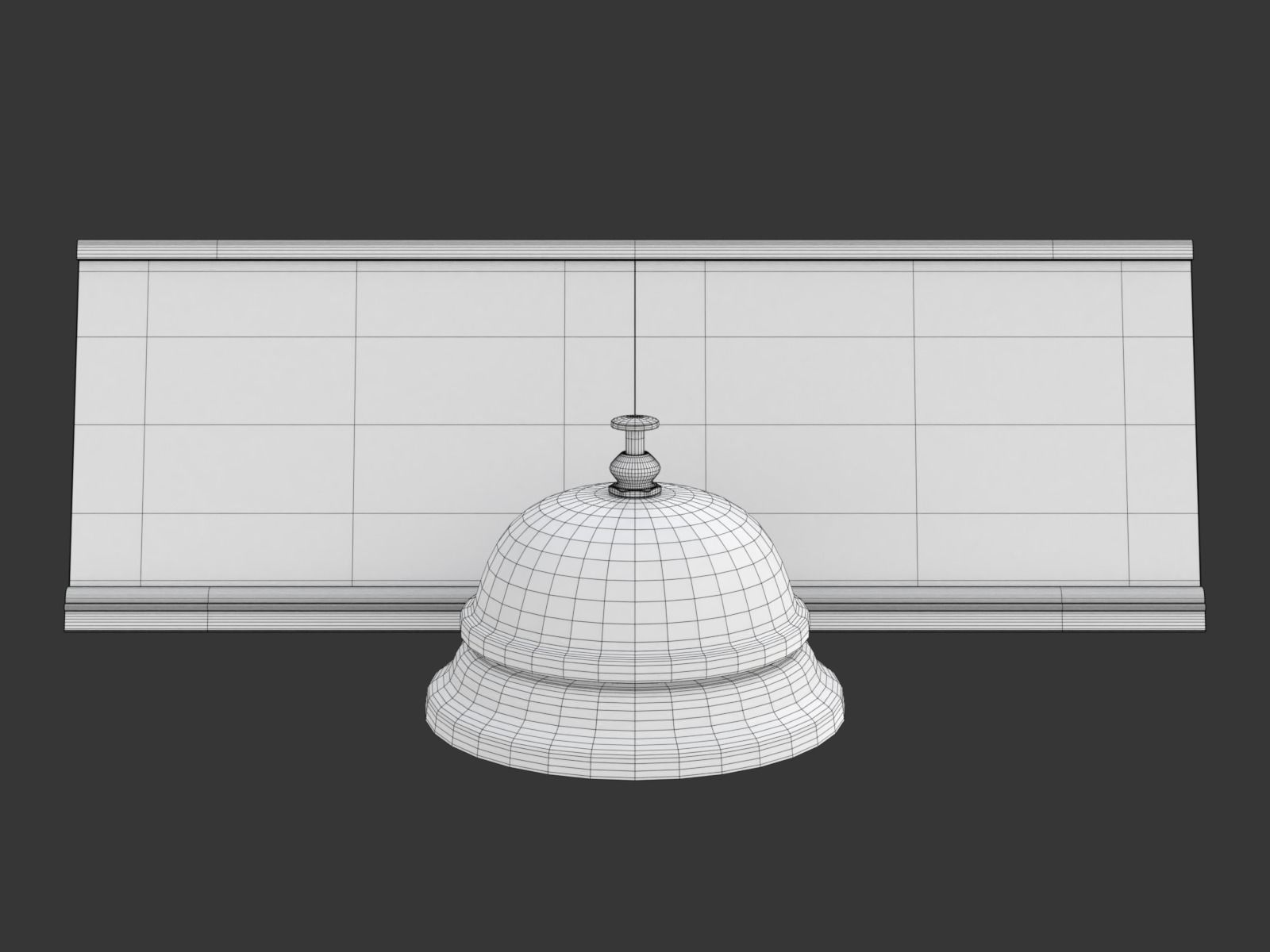 Reception  Bell with Sign 3D model_16