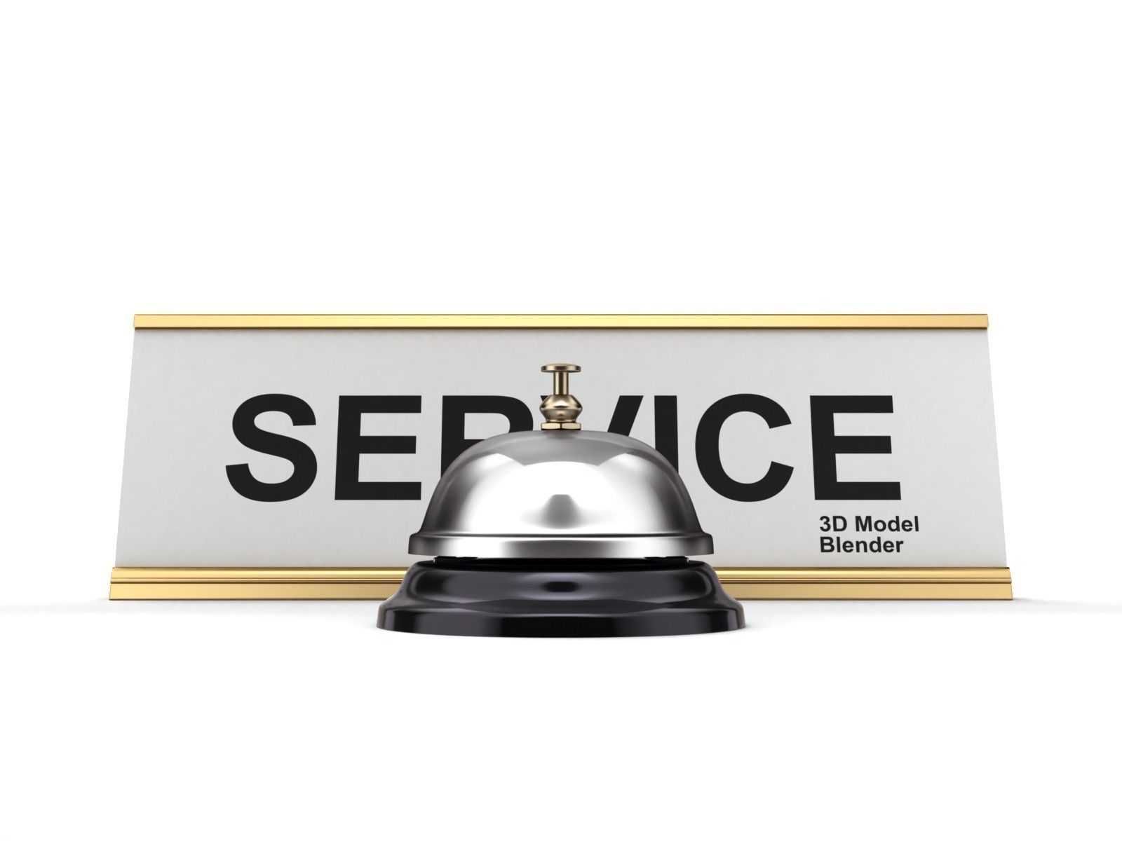 Reception  Bell with Sign 3D model_5